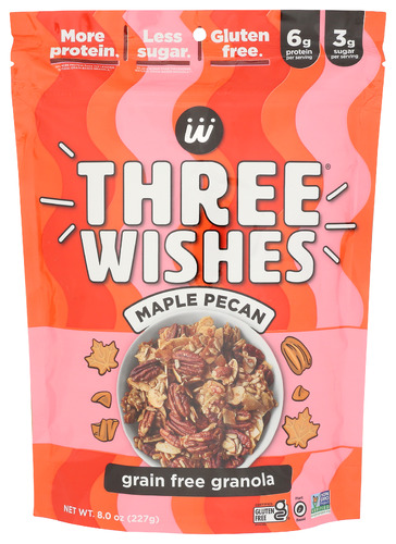 Three Wishes Granola Maple Pecan 8 Oz