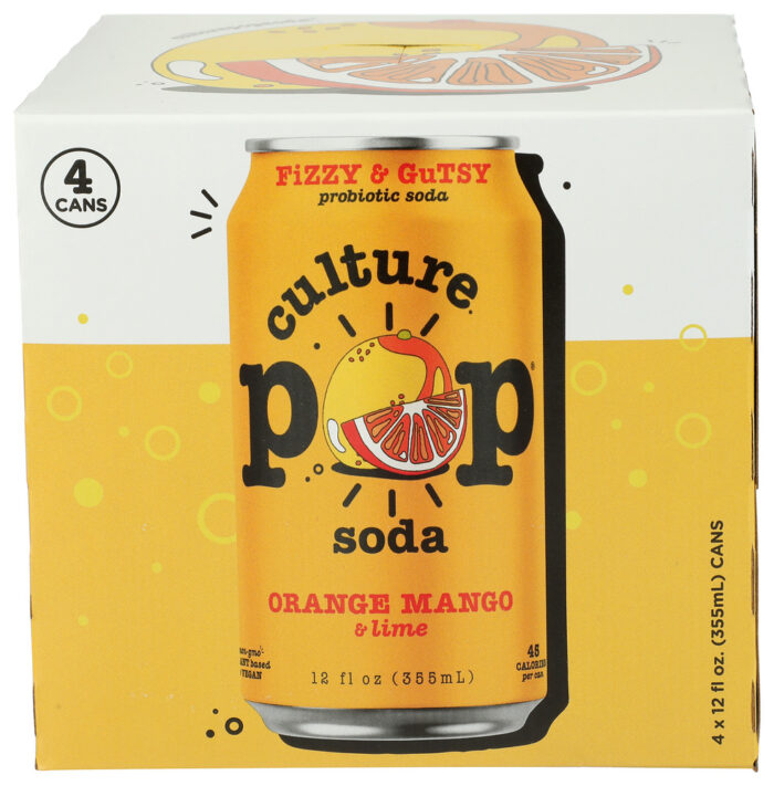 Culture Pop Soda Prbtc Orng Mango 4Pk 48 Fo - Image 1
