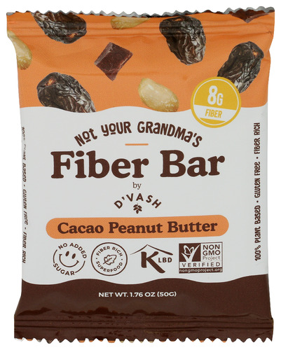 Dvash Organics Bar Fiber Cacao Pnt Bttr 1.76 Oz