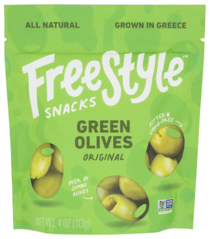 Freestyle Snacks Olives Green Orig 4 Oz