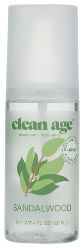 Clean Age Deodorant Spray Sndlwood 4 Oz