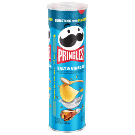 Pringles, Salt And Vinegar Potato Crisps, Case Of 14, 5.5 Oz