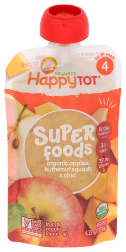 Happy Tot Sprfds Apple & Btrnt Sqsh Org 4.22 Oz