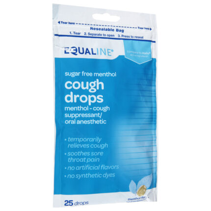 Equaline, Sugar Free Menthol Cough Drops, Case Of 12, 25 Ct