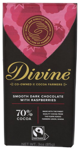 Divine Chocolate Choc Bar Drk Raspberries 3 Oz