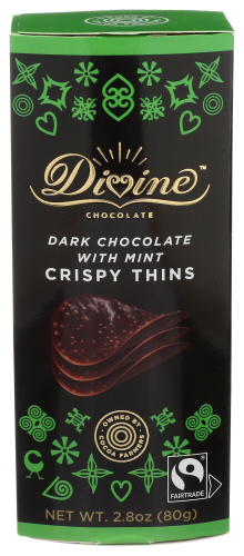 Divine Chocolate Choc Thin Drk Mint 2.80 Oz