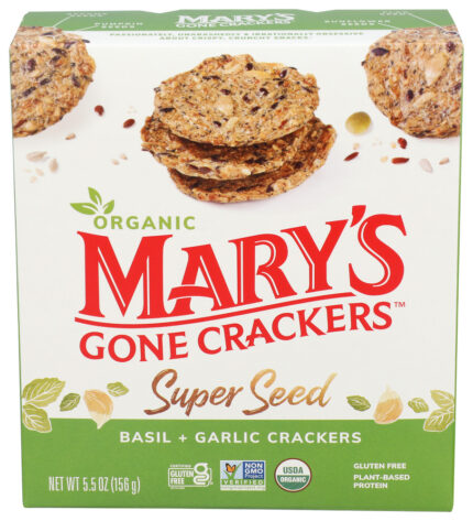 Marys Gone Crackers Cracker Basil & Grlc Org 5.50 Oz
