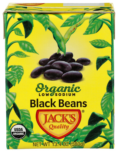 Jacks Quality Bean Black Low Sodium Org 13.40 Oz