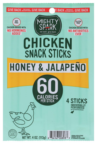 Mighty Spark Stick Snk Chkn Hny Jlpno 4 Oz
