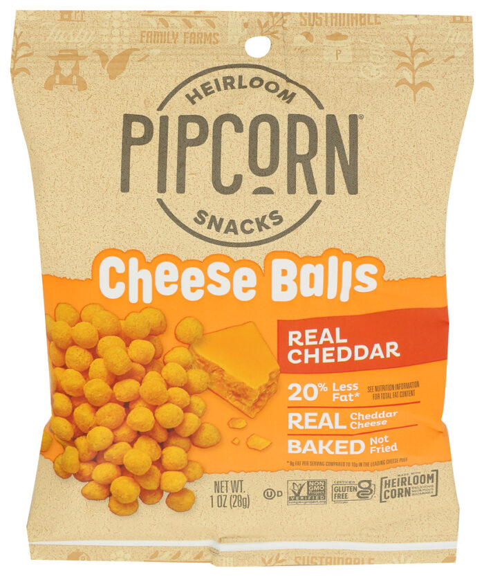 Pipcorn Cheese Ball Cheddar 1 Oz - Image 1