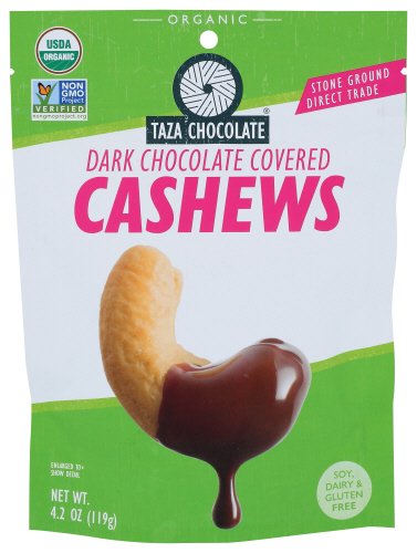 Taza Chocolate Cashew Drk Choc Cvrd Org 3.50 Oz