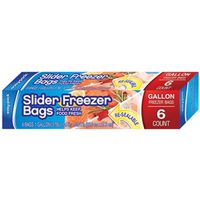 Easy Pack, Reclosable Slider Freezer Storage Bags Gallon, Case Of 6, 6 Ct