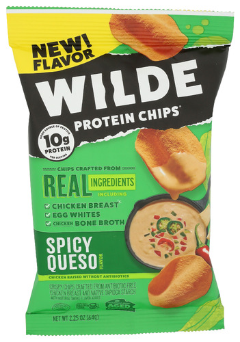Wilde Snacks Chips Protein Spicy Queso 2.25 Oz