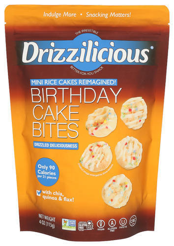 Drizzilicious Rice Crisp Mini Brthdy Ck 4 Oz