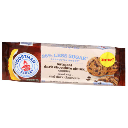 Voortman Bakery, Perfectly Sweet Oatmeal Chocolate Chunk Cookies, Case Of 12, 8.04 Oz