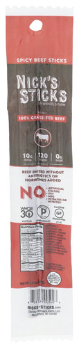 Nicks Sticks Snack Beef Stx Spcy Grass Fd 1.70 Oz