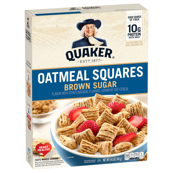 Quaker, Oatmeal Squares Crunchy Oat Cereal Brown Sugar, Case Of 12, 14.5 Oz - Image 1