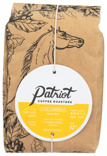 Patriot Coffee Roasters Coffee Whol Bean Colombia 10 Oz