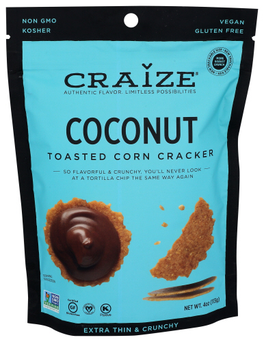 Craize Crackers Corn Coconut 4 Oz