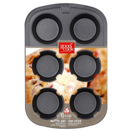 Good Cook, Cupcake Muffin Pan Nonstick 6 Cup, Case Of 6, 1 Ct