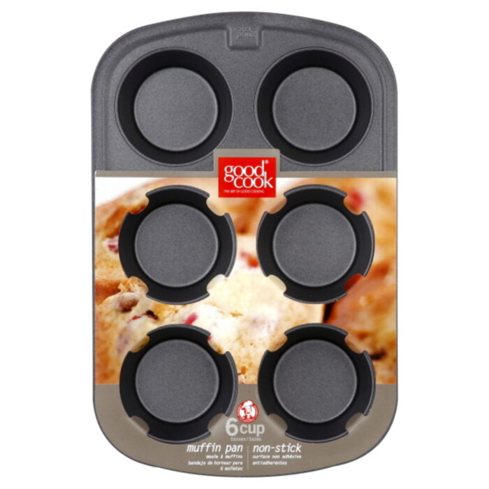 Good Cook, Cupcake Muffin Pan Nonstick 6 Cup, Case Of 6, 1 Ct - Image 1