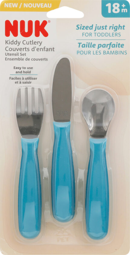 Nuk, Kiddy Cutlery Utensil Set Of 3 18M+, Case Of 4, 1 Ct