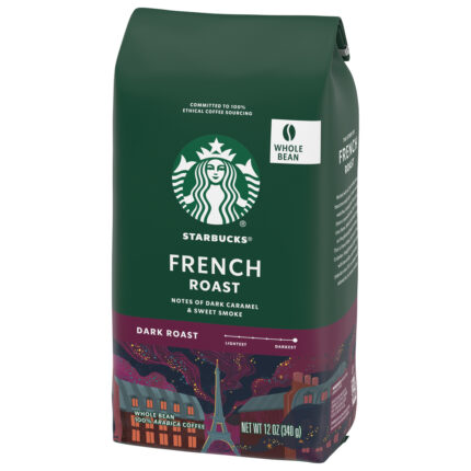 Starbucks, Whole Bean Dark Roast 100% Arabica French Roast Coffee, Case Of 6, 12 Oz