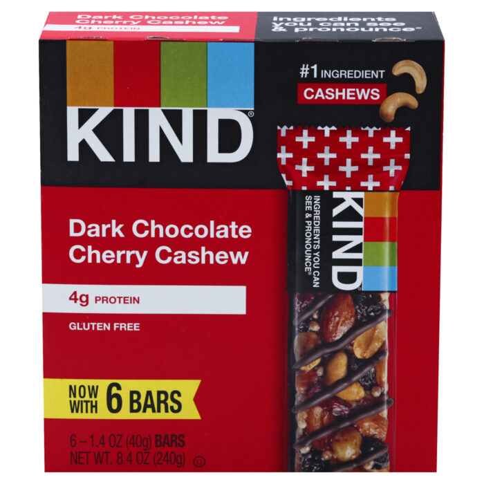 Kind, Dark Chocolate Cherry Cashew Bars, Case Of 10, 6/1.4 Oz - Image 1
