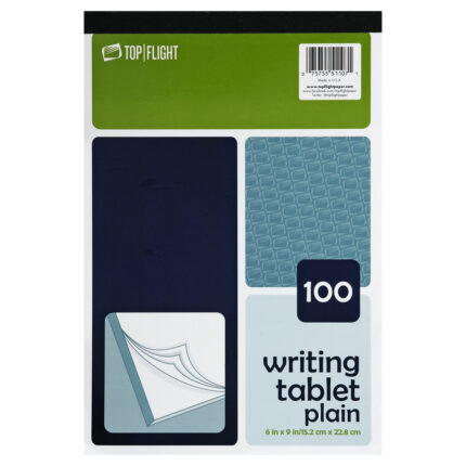 Top Flght, Writing Tablet Plain, Case Of 12, 100 Ct