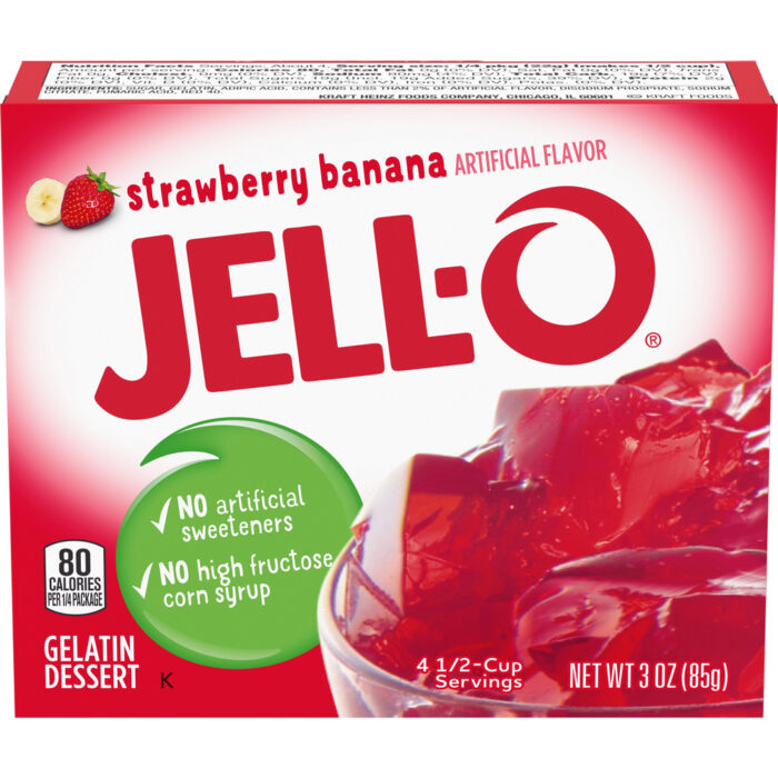 Jell-O, Jello Strawberry Banana Gelatin Dessert Mix, Case Of 24, 3 Oz - Image 1