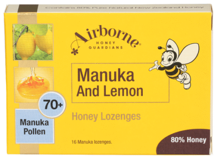 Airborne Honey Lozenges Manuka 70 Lemon 1.58 Oz