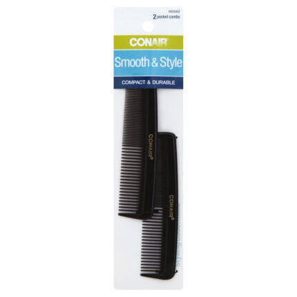 Conair, Smooth & Style Compact & Durable Pocket Combs, Case Of 6, 2 Ct