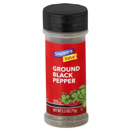 Shoppers Value, Ground Black Pepper, Case Of 12, 2.5 Oz