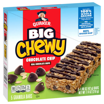 Quaker, Big Chewy Granola Bars Chocolate Chip, Case Of 12, 7.4 Oz