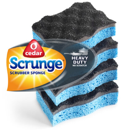 O Cedar, Scrunge Scrub Sponges Heavy Duty No Scratch Blue/Black, Case Of 6, 4 Ct