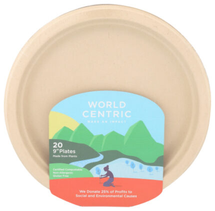 World Centric Plate Fiber 9In 20 Pc
