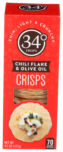 34 Degrees Crisps Chili Flake Ol Oil 4.50 Oz