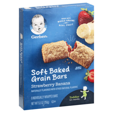 Gerber, Soft Baked Grain Bars Strawberry Banana Box, Case Of 8, 5.5 Oz