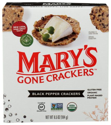 Marys Gone Crackers Cracker Gf Blk Pppr Org 6.50 Oz