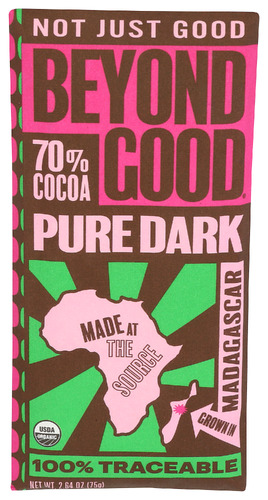 Beyond Good Choc Bar Drk Mdgascr 70% 2.64 Oz