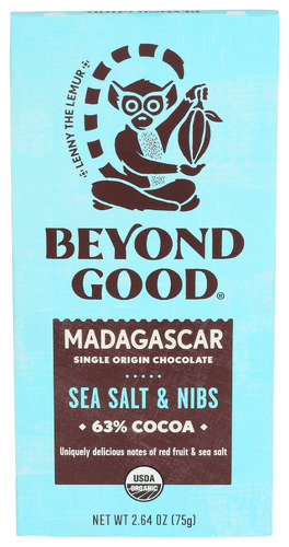 Beyond Good Choc Bar Sea Salt & Nibs 2.64 Oz