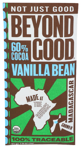 Beyond Good Choc Bar 60 Vanilla Bean 2.64 Oz