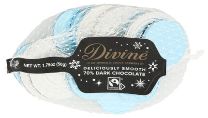 Divine Chocolate Choc Coin Drk Blue Slvr 1.75 Oz