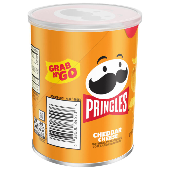 Pringles, Grab 'N' Go Cheddar Cheese Potato Crisps, Case Of 12, 1.3 Oz - Image 1