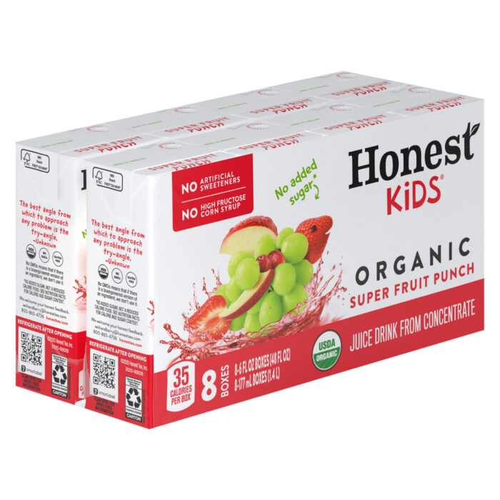 Honest Kids, Organic Kids Drink Super Fruit Punch Boxes, Case Of 5, 8/6 Fl Oz - Image 1