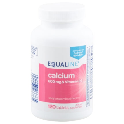 Equaline, Calcium 600 Mg & Vitamin D3 Tablets, Case Of 3, 120 Ct