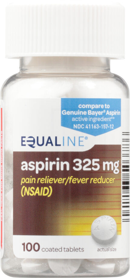 Equaline, Aspirin 325 Mg Coated Tablets, Case Of 6, 100 Ct