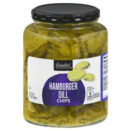 Essential Everyday, Hamburger Dill Pickle Chips, Case Of 12, 32 Oz