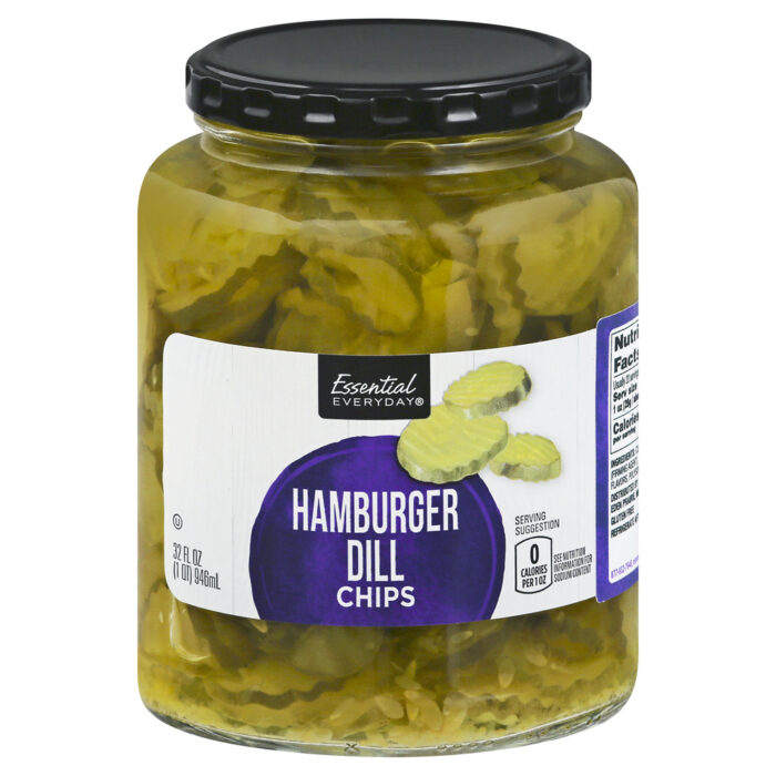 Essential Everyday, Hamburger Dill Pickle Chips, Case Of 12, 32 Oz - Image 1
