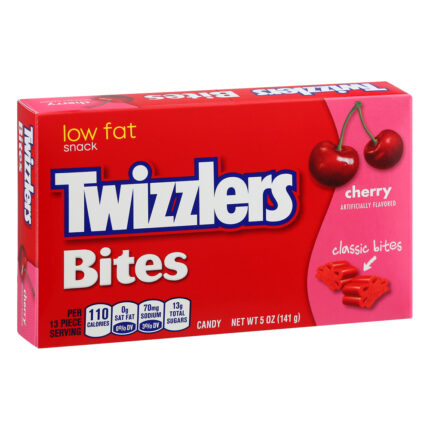 Twizzlers, Bites Cherry Flavored Chewy Candy, Case Of 12, 5 Oz